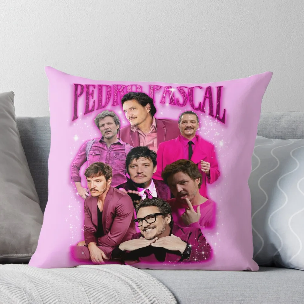 Pedro Pascal in Pink Throw Pillow Decorative pillowcase Pillowcases Bed Cushions