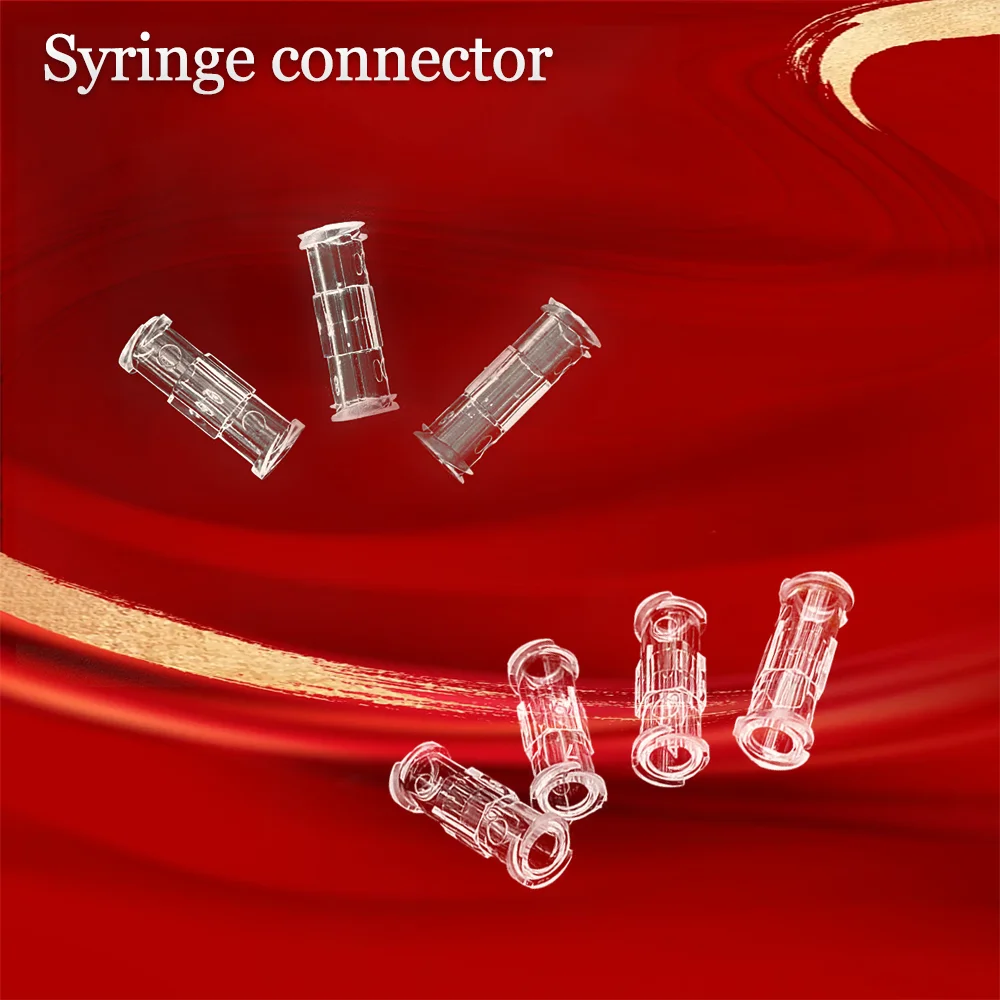 50pcs Luer Thread Connector Pp Material Transparent Syringe Double-Way Connector Easy And Durable Use In Sterile Environment