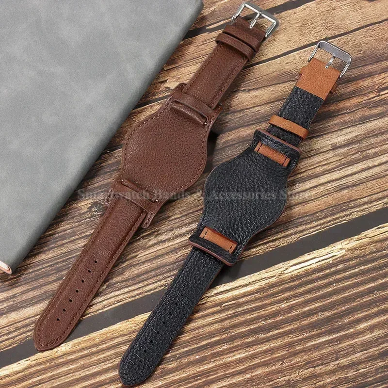 Vintage Cowhide Leather Watch Strap - Timeless Wrist Band Replacement