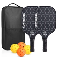 Pickleball Paddles Set of 2 USAPA Approved Fiberglass Pickle Ball Paddles with 4 Pickle Balls Durable Racket for Beginners 1