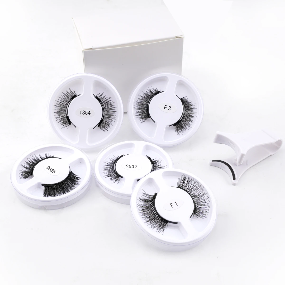 Reusable Magnetic False Eyelashes 5 Pairs Magnetic Eyelash Kit Extension Tool Tweezers Makeup Set 5 Style Mink Lashes