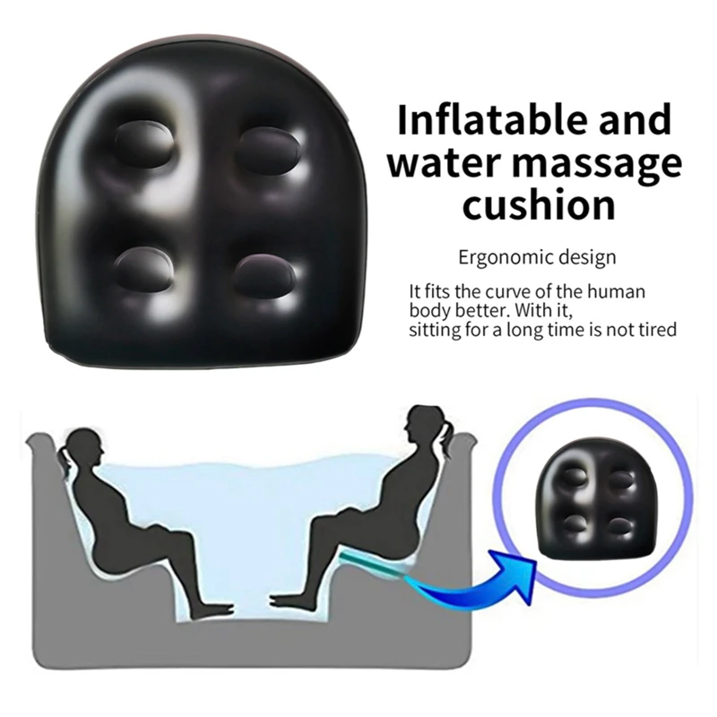 PVC Spa Booster Seat Soft Water Air Inflatable Hot Tub Cushion Pad Black PVC Spa Booster Seat Soft Water/Air Inflatable Hot Tub 4