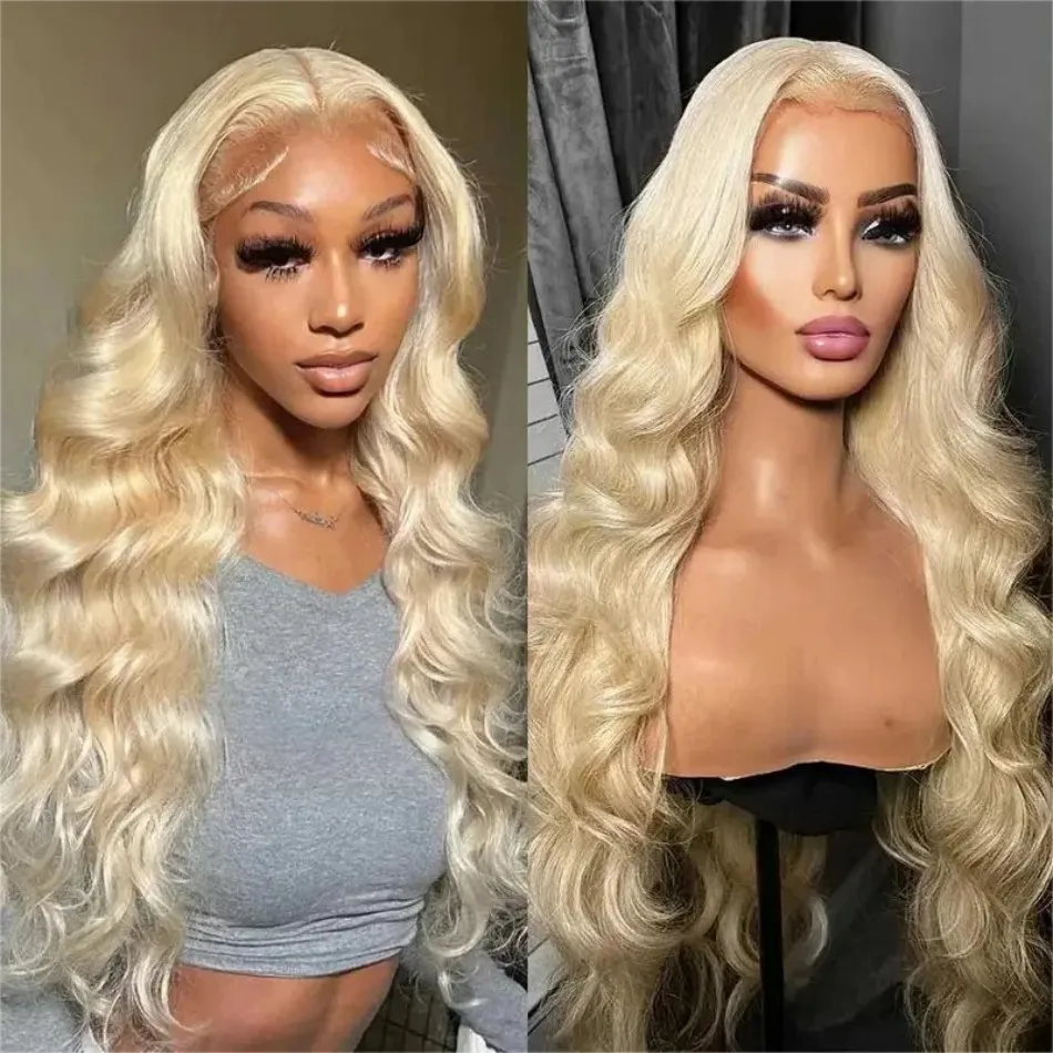 13X6 Hd Lace Frontal Wigs 250 Density Body Wave Brazilian Human Hair Wigs 613 Blonde Wig 38 Inch For Black Women 100% Human Hair