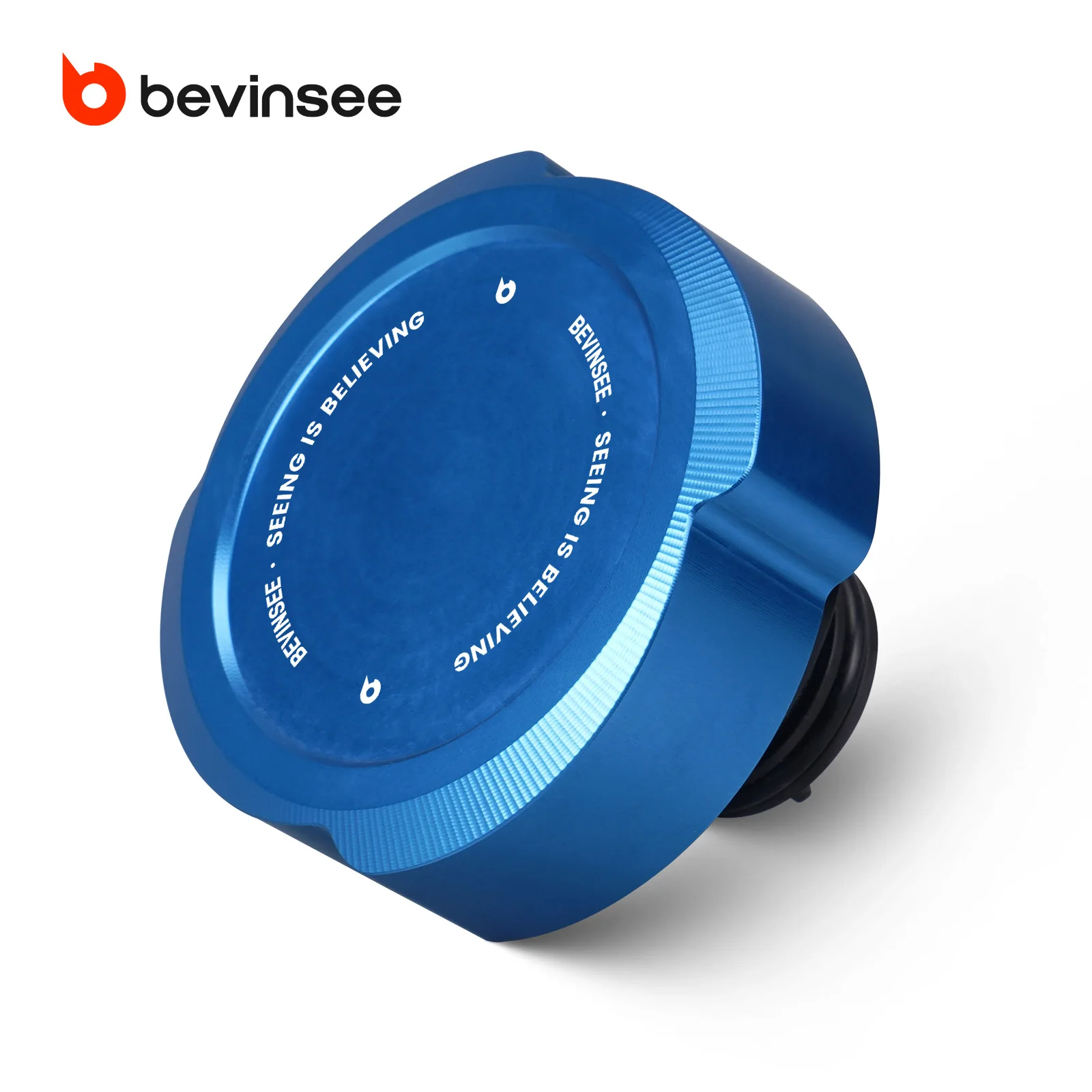BEVINSEE Aluminium-Kühler-Ausgleichsbehälterdeckel für BMW E39 525i 528i 530i 535i,E46 E36 325i 328i,X3 E83,X5 E53,Z4 E85/E86,Z3 E36 – Detail 6