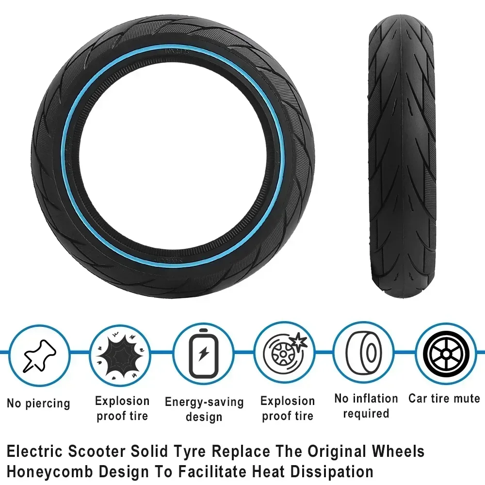 10x2.125 Vollgummireifen für Xiaomi 4 Lite 2. Gen, Mi4, Ninebot F20 F30 F40 Scooter, 10 Zoll pannensicher, 250x54 Ersatzteile – Detail 2