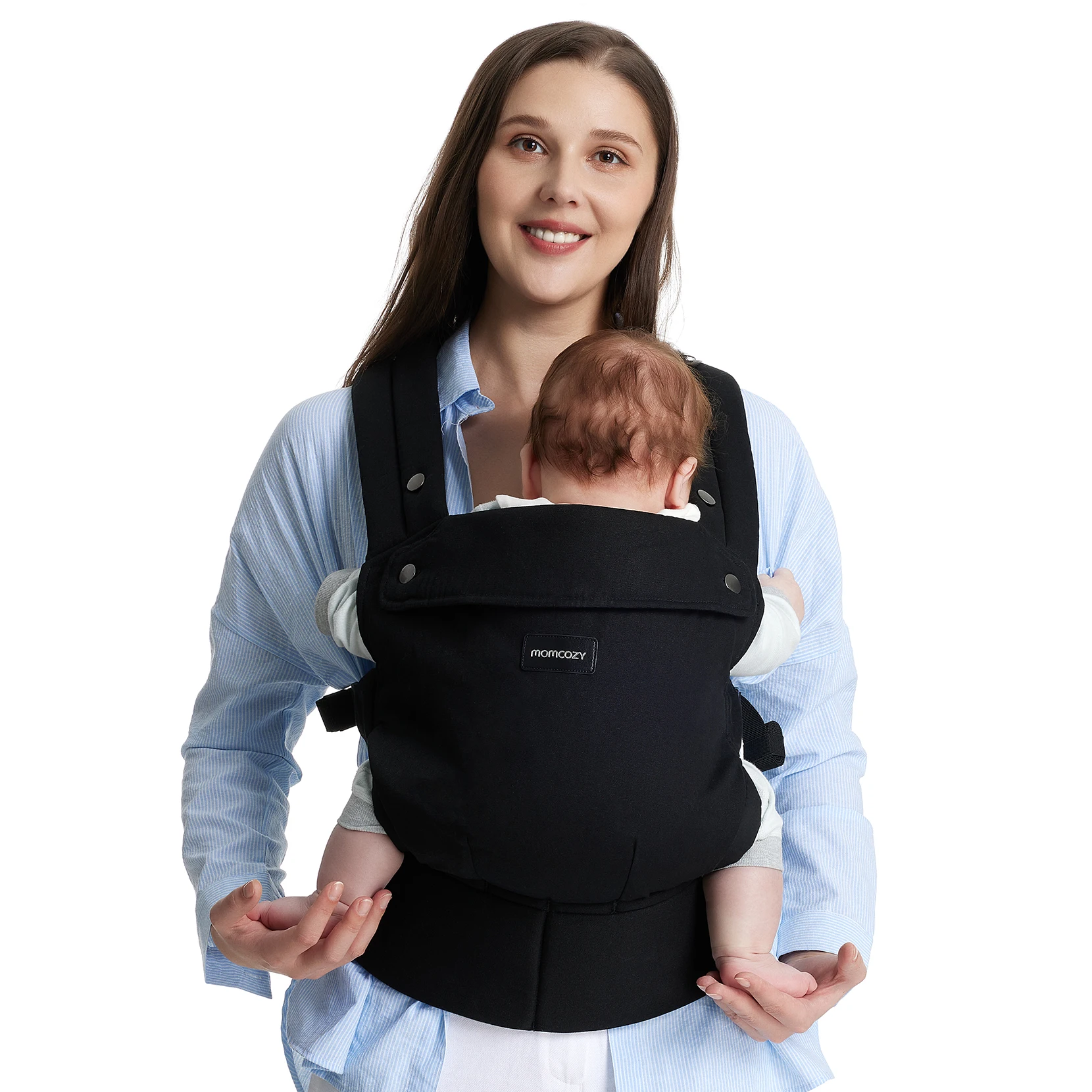 Momcozy Baby Carrier Newborn to Toddler - Ergonomic, Cozy and Lightweight Infant Carrier for 7-44lbs, Effortless to Put On, Idea