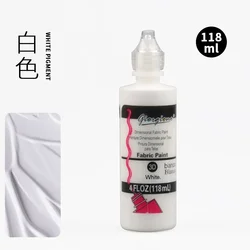 Vibrant 3D Acrylic Paint for DIY Hand - Painted Textile Creations - 118ml (White)