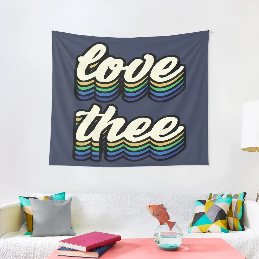 

Love Thee - blue and gold Tapestry Room Aesthetic Decor Room Decoration Aesthetic Bedrooms Decor Tapestry