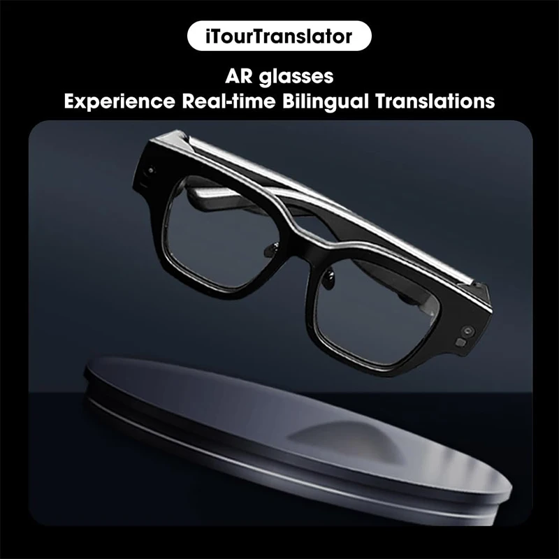 iTour Translator Wireless AR Glasses Language Translator Bilingual Subtitles OLED Display Bluetooth Chat Voice