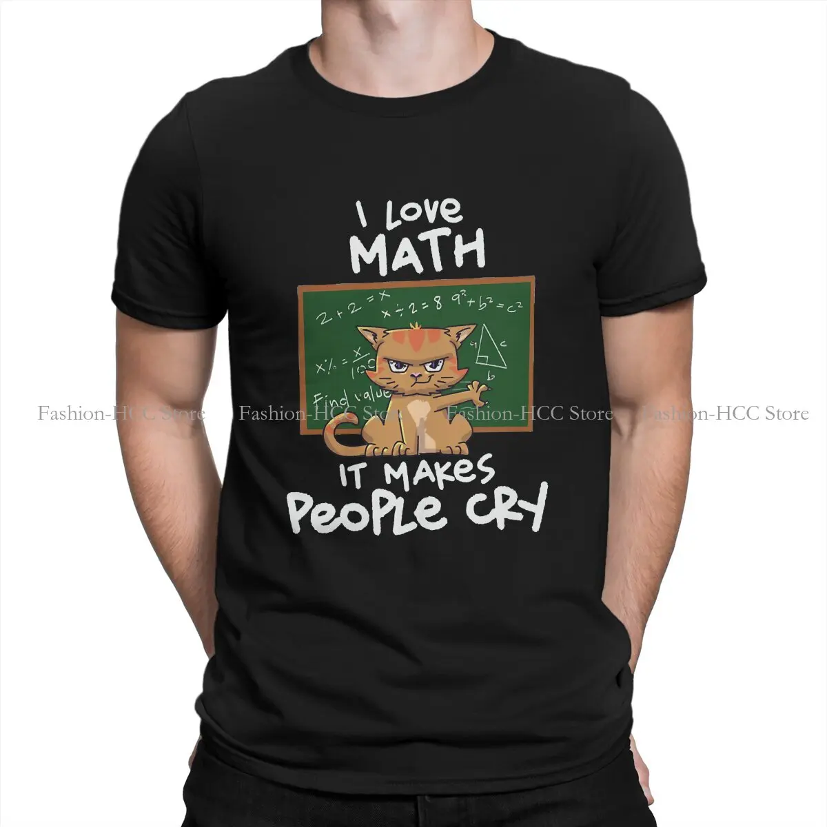 

Humor TShirt for Men Cat Lover I Math Teacher I Love Math It Makes Humor Leisure Tee T Shirt Novelty Trendy Fluffy