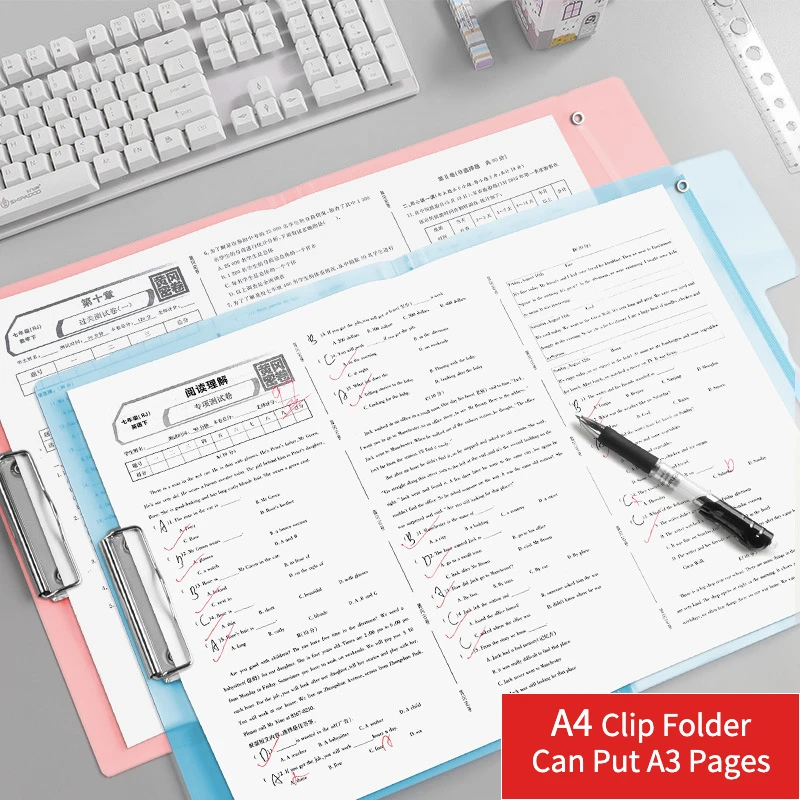 

A3/A4 Transparent Clip File Folder Buckle Cable Document Bags display book