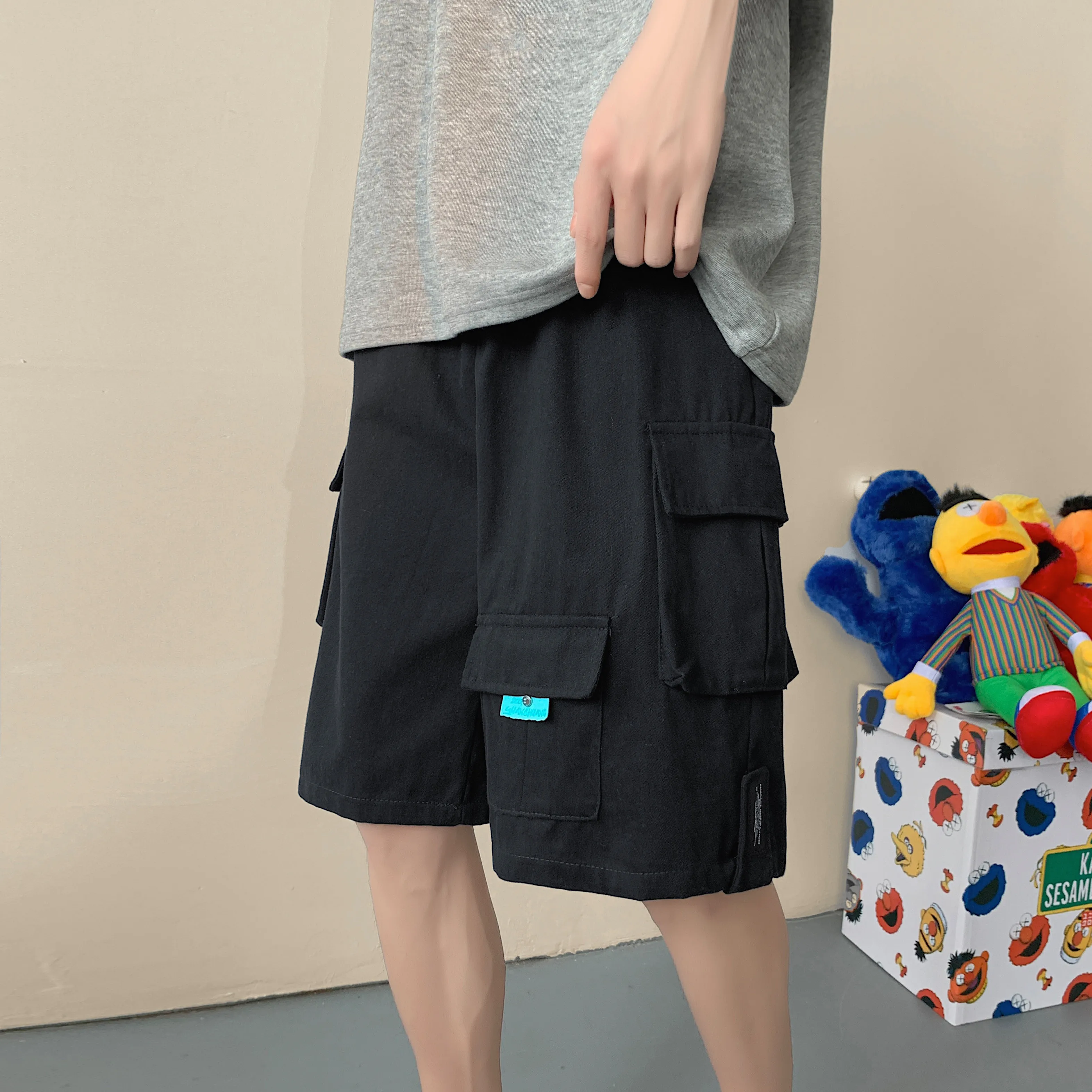 Men Army Green Cargo Shorts Summer Military Tactical Homme Shorts Casual Solid Multi-Pocket Male Punk Plus Size Ulzzang Shorts