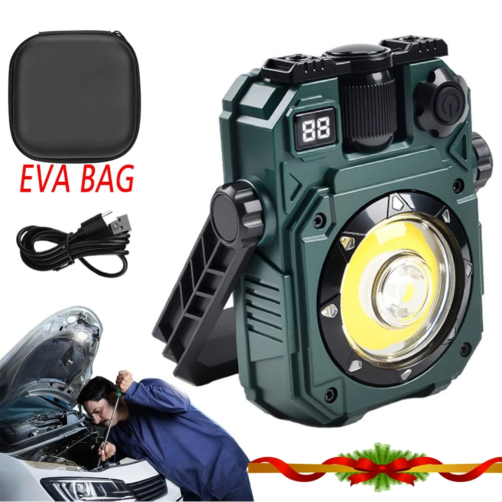 Versatile Magnetic LED Work Light - Solar Rechargeable, Waterproof, 5 Illumination Modes for Outdoor and Emergency Use
