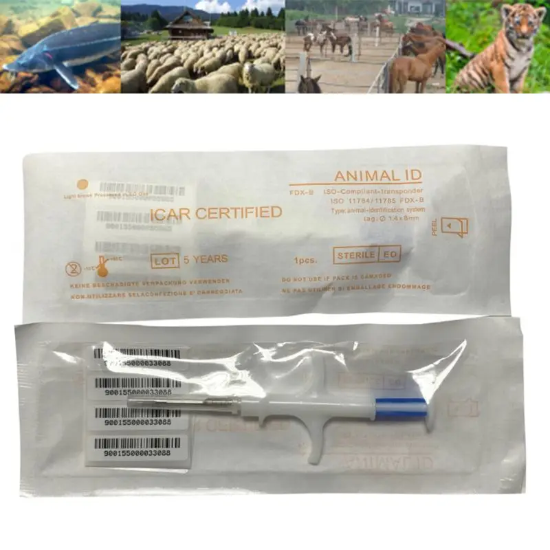 

1 Pack Pet Animal ID Chips Implant Kit Animal Microchip ISO11784/785 FDX-B Chips