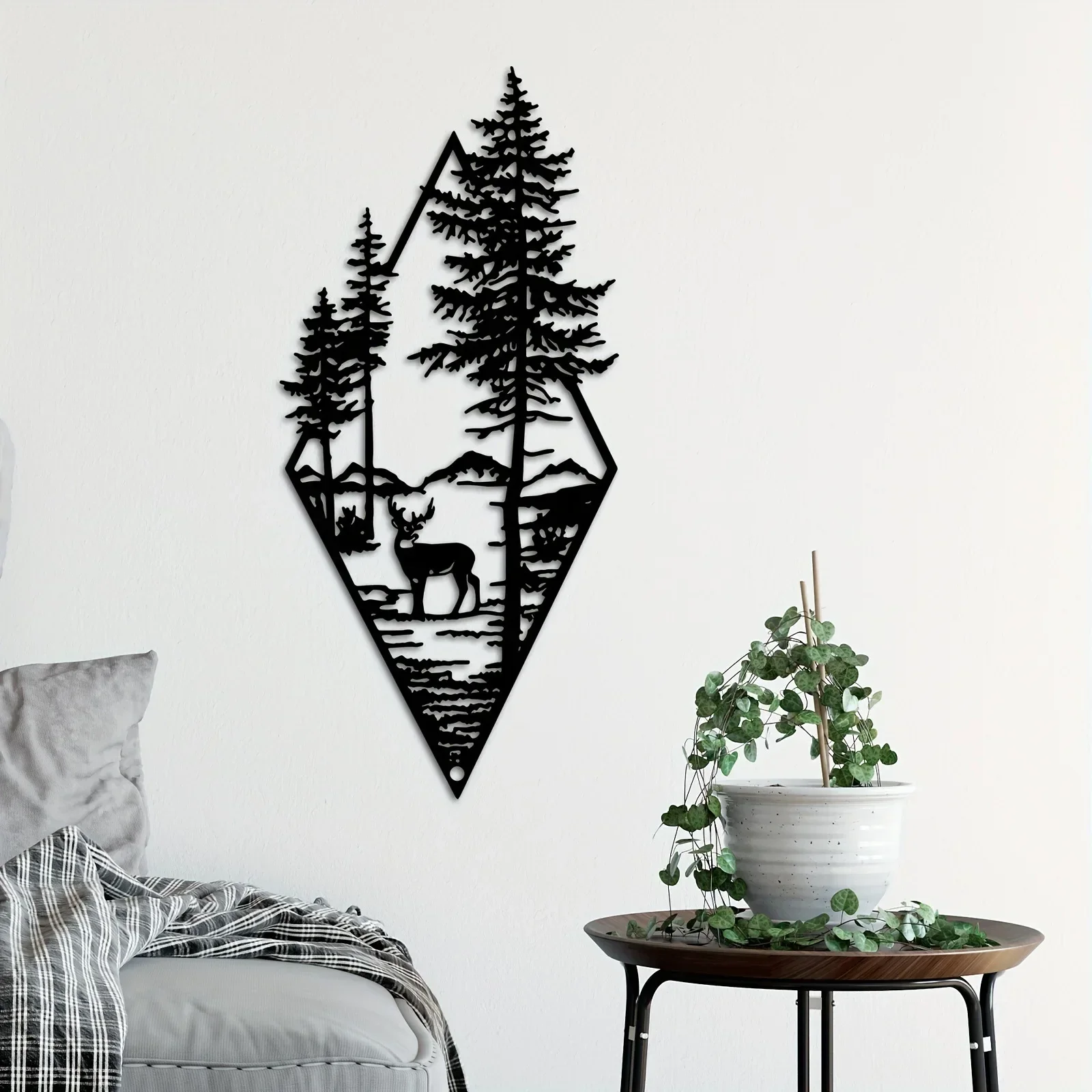 Mountain Wall Art Mountain & Waterfall Metal Ornaments Home Decor Home Decor Modern Art Wall Ornaments Living Room Decoration 2