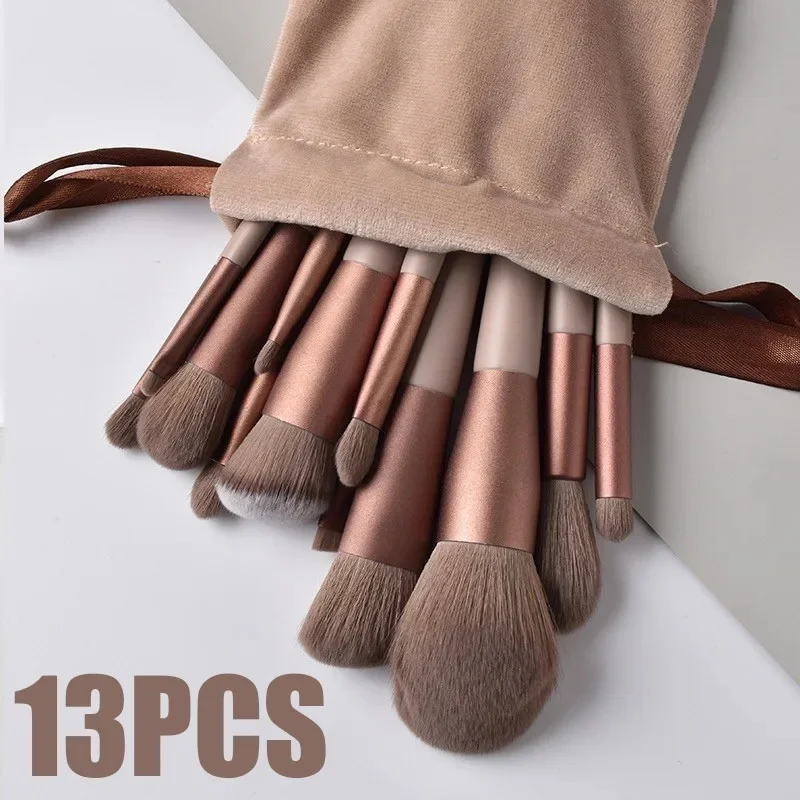 Makeup Brush Set 13Pcs Professional Soft Fluffy For Foundation Blush Powder Eyeshadow Kabuki Blending