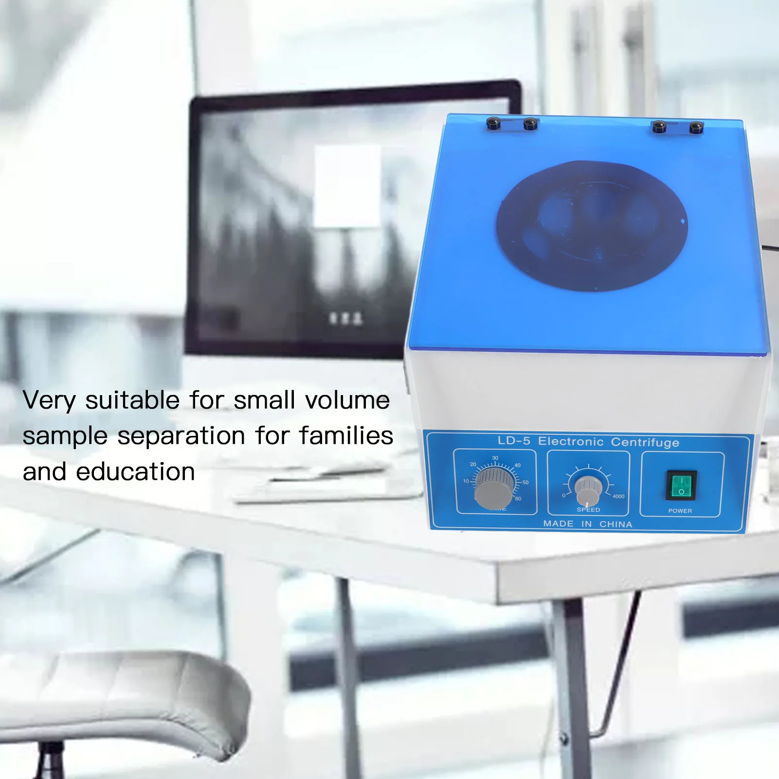 LD-5 Electric Benchtop Centrifuge 2770xg 4000RPM 50mlx8 Capacity Low Noise Laboratory Centrifuge with Timer Speed Control