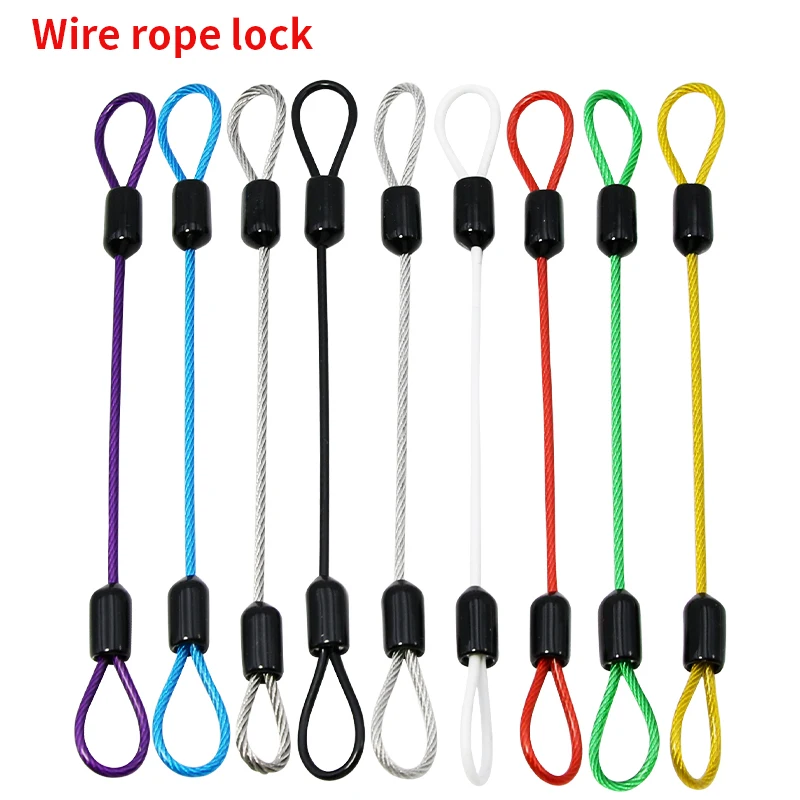 2 mm Stainless Steel Wire Rope PVC Color Coated With Ring Cable Safety Rope Fixed Suspension Lanyard