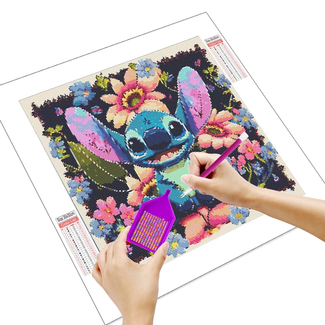 Disney 5D bricolage diamant peinture dessin animé point fleur pleine ronde perceuse Hamdmade mosaïque décoration de la maison cadeau pour les enfants 3