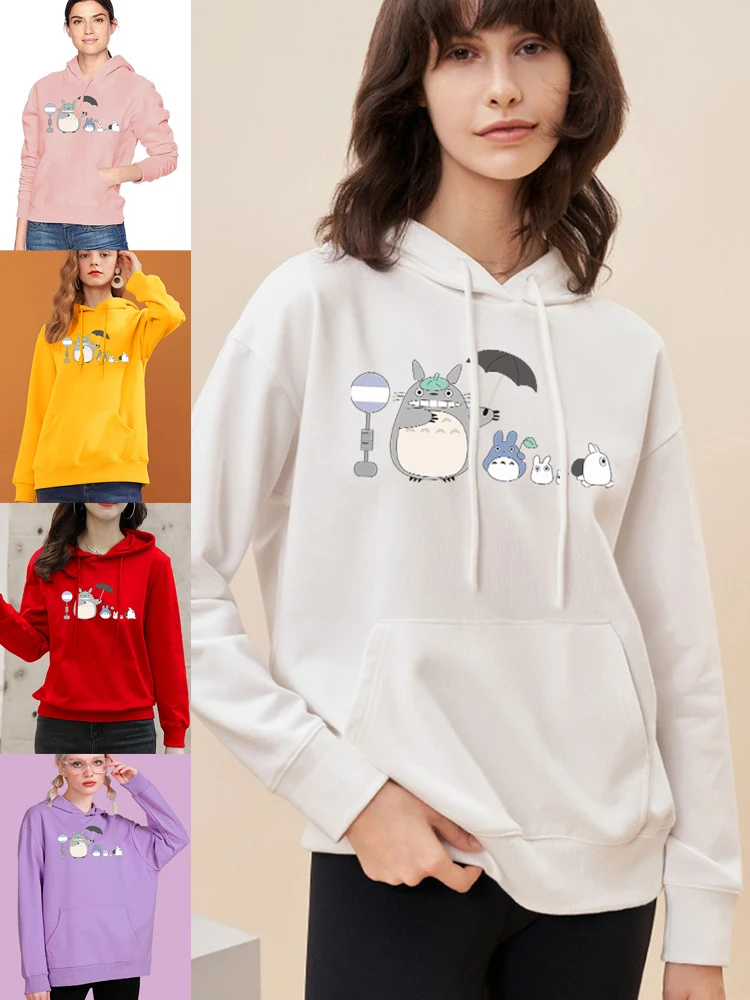 Women's Spring Autumn Hoodies Fashion Cartoon Pattern Long Sleeve Hoodie Sweatshirt Harajuku Jumper Pullovers Casual Clothing