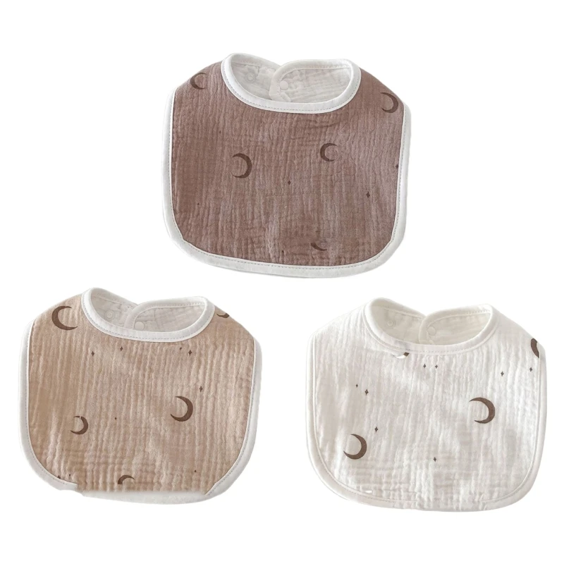 

Infant Cotton Muslin Burp Cloth Adjustable Closure Ushaped Bib Breathable D7WF