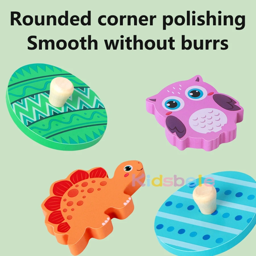 Animals Matching EggsLayer Wooden Peg Puzzles Sorting Matching Montessori Early Educational Learning Shape Toys Toddlers