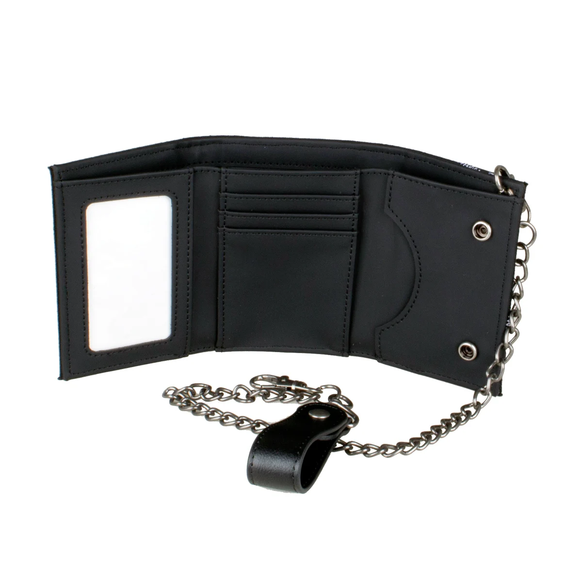 High-Quality Tri-Fold Chain Wallet Stylish Individual Card Holder with ID Windo