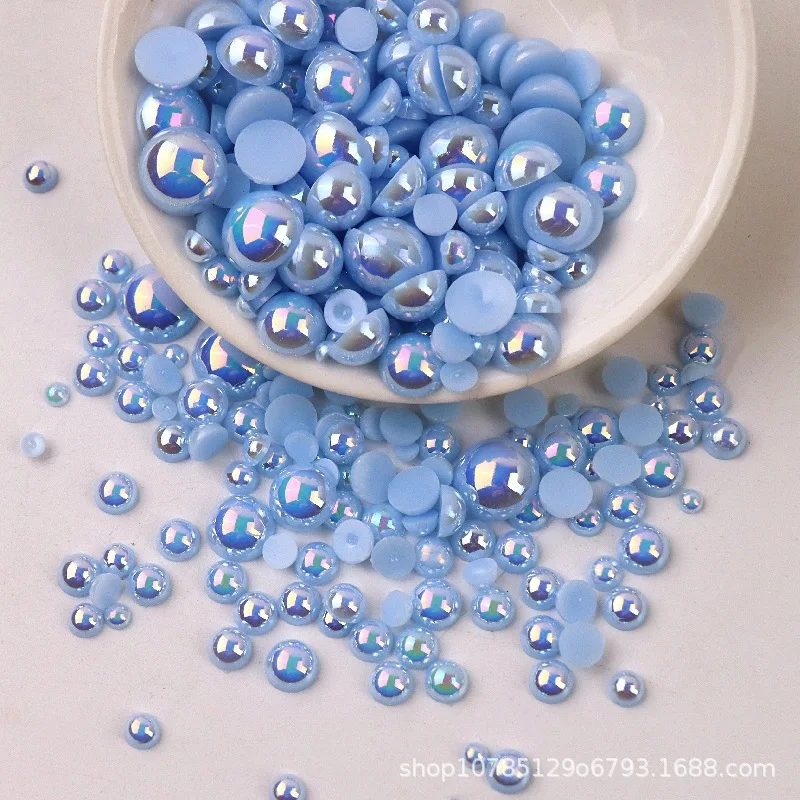 120pcs ABS Semi-circular Imitation Pearl Beads for Jewelry Making DIY