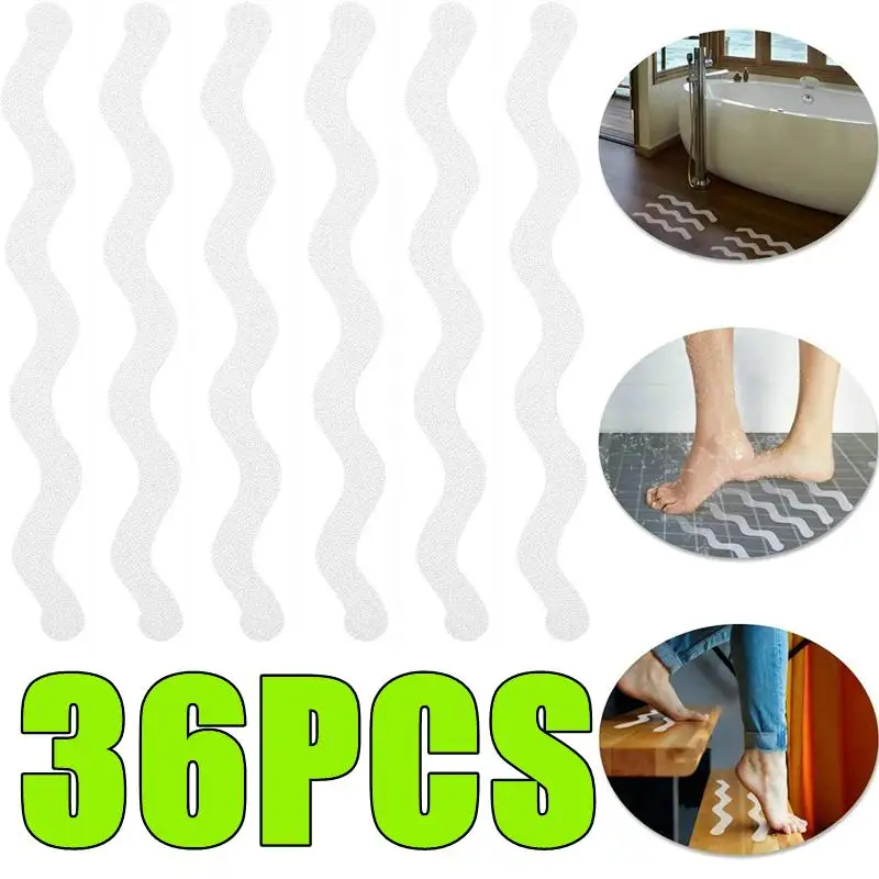 Carpet Anti Slip Stickers Anti Slip Strips Anti Slip Stickers Anti Slip Bathtub Stickers Bathtub Stickers Carpet Anti Slip Sticker 36-6PCS Anti-Slip Strips Safety Shower Treads Stickers Bathtub Non Slip Stairs Step Appliques Anti Skid Tape Bath Safety Strips