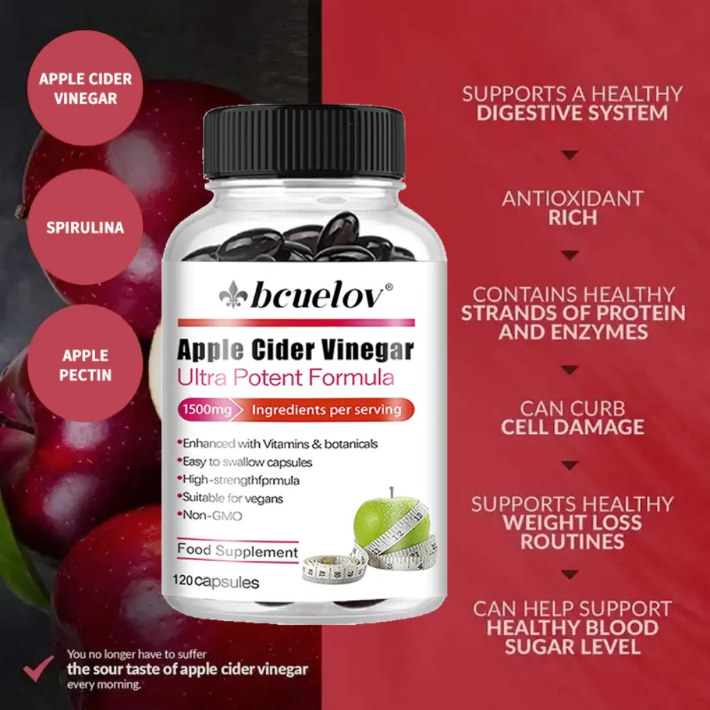 Apple Cider Vinegar Extra Strength Non-GMO,Vitamin,Supports Nervous System Health,Immunity,Metabolism,Detoxification,Digestion