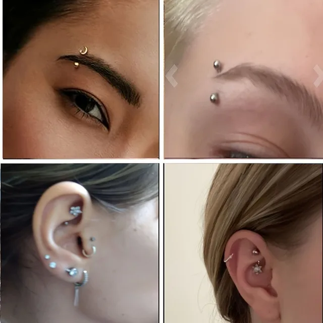 2 Paia Anelli Piercing Acciaio Inox 16G - Per Sopracciglia, Ombelico E Orecchini Helix