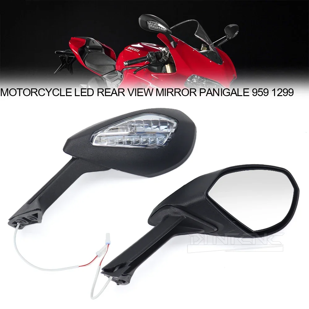 

1299 959 Motorcycle LED Rearview Mirror For DUCATI Panigale1299 Panigale959 1299R Left Right Glass Blinking Turn Signal Lighting