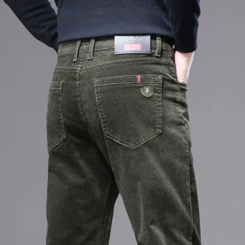 KUBRO Pantaloni casual da lavoro da uomo in tessuto di velluto a coste di alta qualità Pantaloni cargo versatili slim dritti piccoli stile coreano autunnale 1