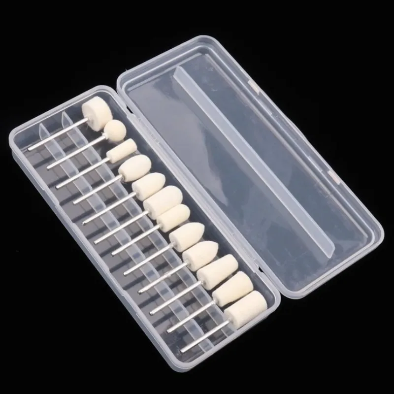 12 Stück Wollpolierköpfe mit 2,35 mm Schaft für Damen-Nägel, Filzköpfe, Gravierwerkzeuge, Schleifwerkzeuge, rotierender Bohrer – Detail 8