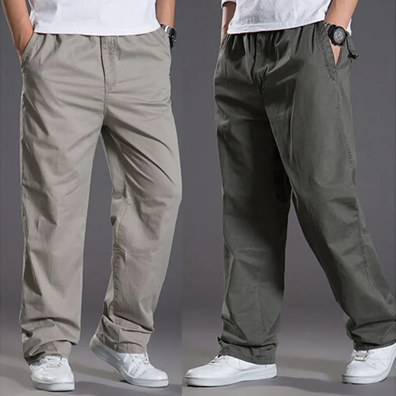 Men'S Elastic Casual Zipper Pocket Straight Pants Work Fitted Jogging Oversize 5xl