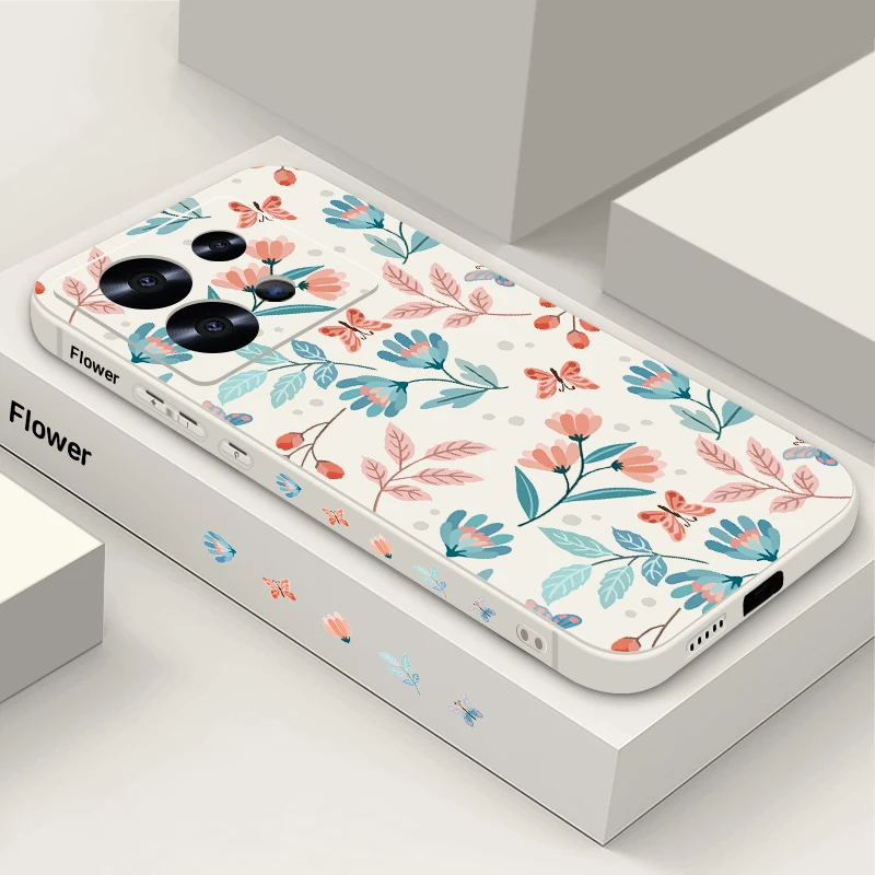 Floral Design Phone Case with Lanyard Cover
