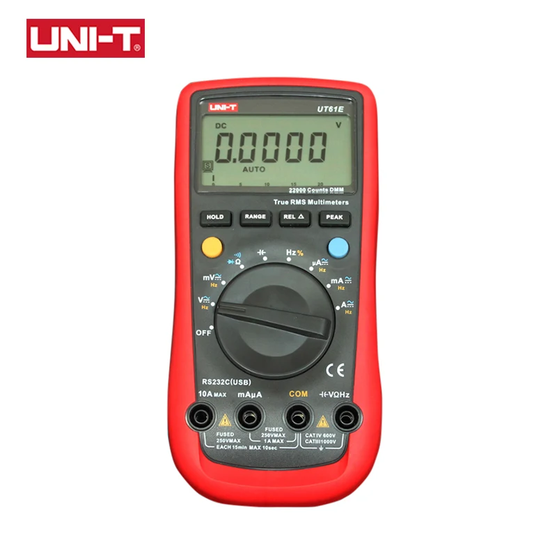 UNI-T UT61E Digital Multimeter True RMS Peak Meter PC Connect AC DC Voltage  Relative Mode 22000 Counts Data Hold Auto Range