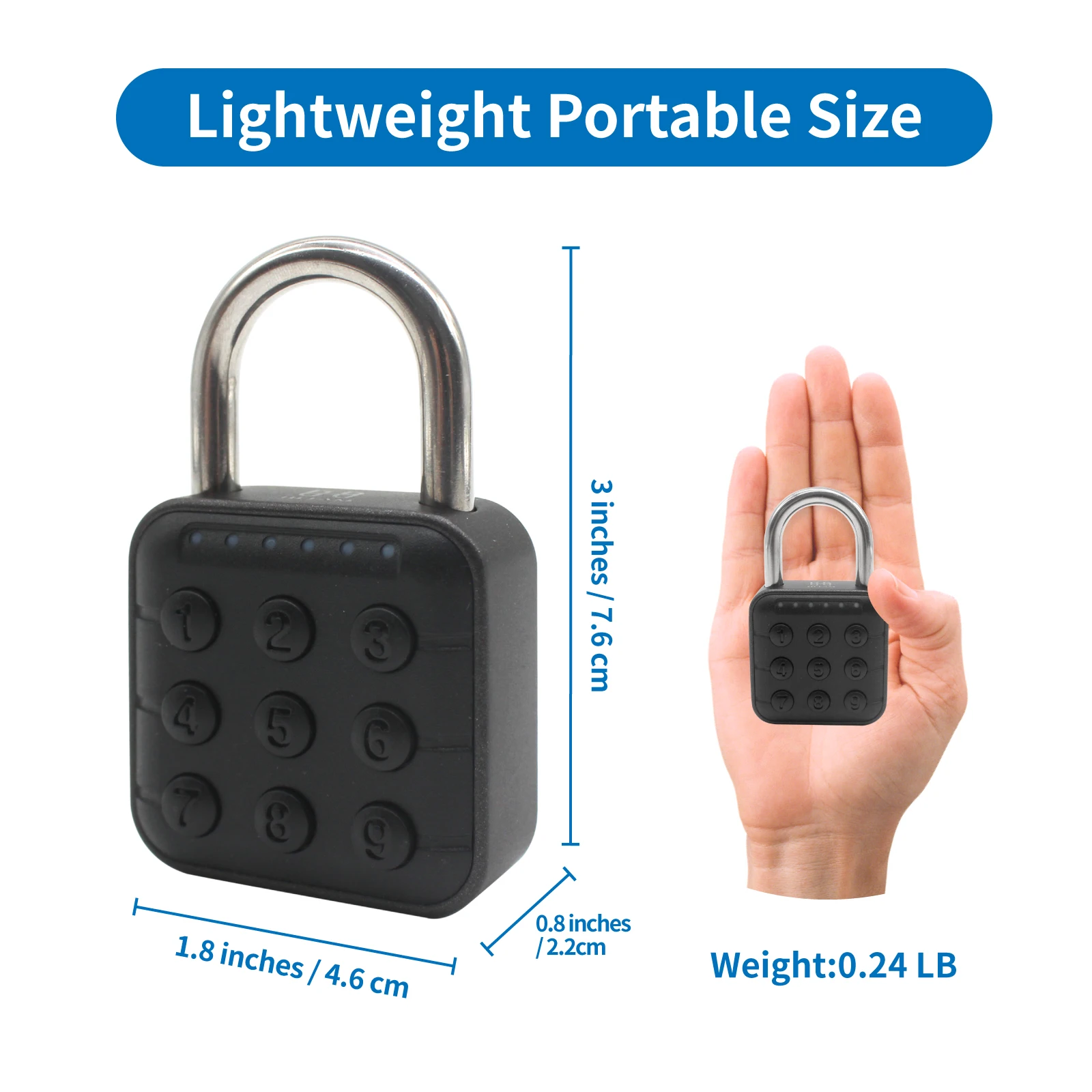 HIFAM Combination Lock, 6 Digit Codes Padlock, Little Locker Lock with Bluetooth App Control for Gym School Locker, Suitcase