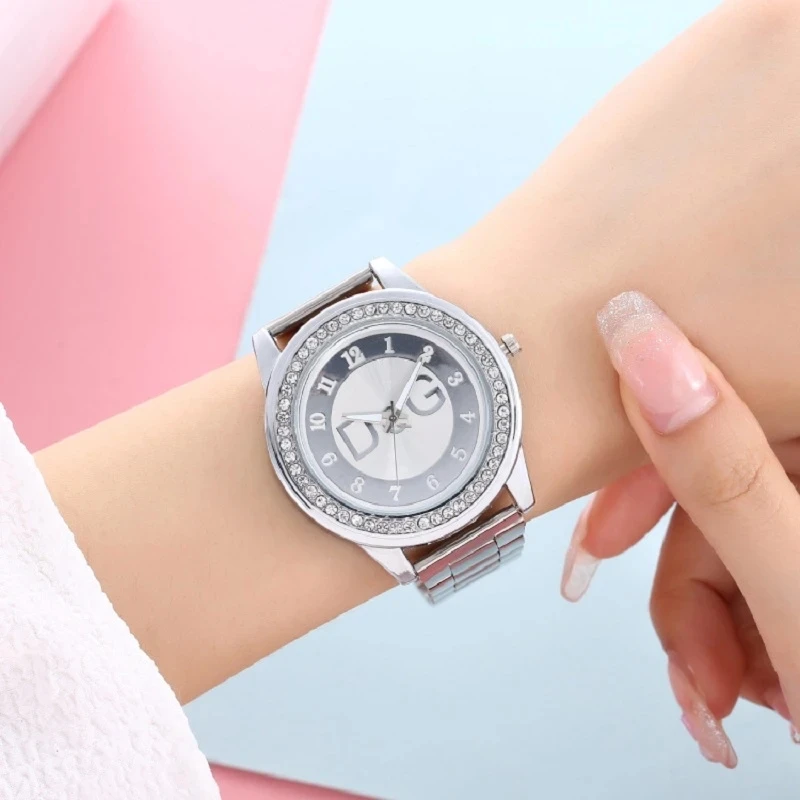 Women Luxury Wrist Watches Fashion Shiny Rhinestone Stainless Steel