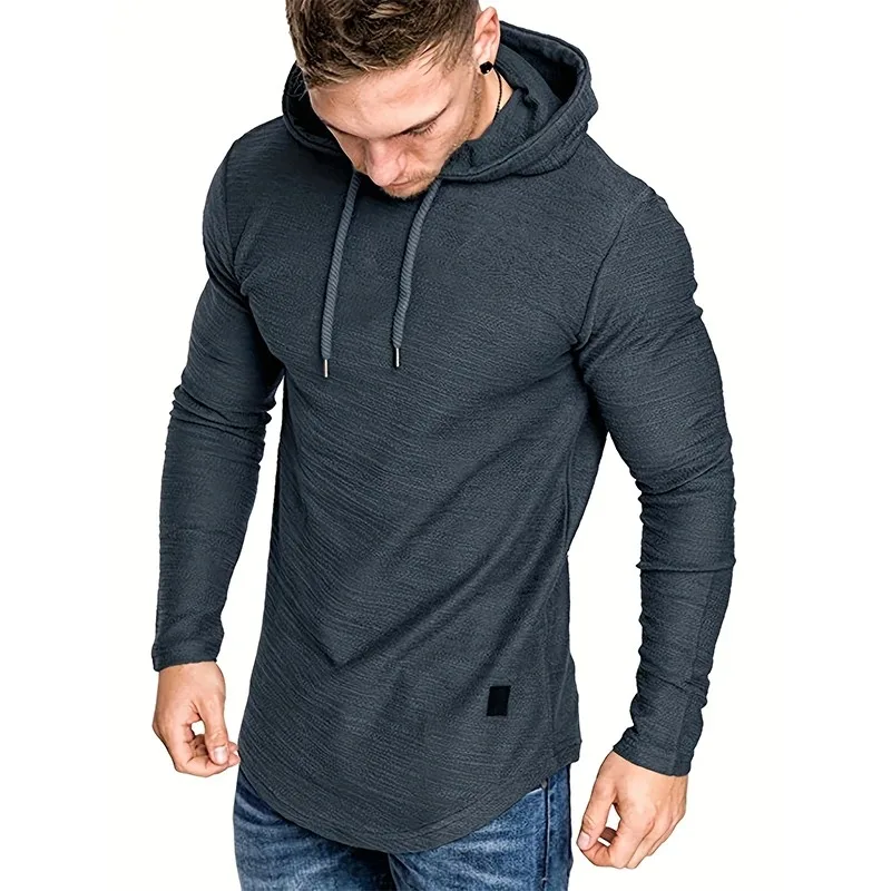 Mens Hoodies Sweatshirts Long Sleeve Casual Solid Color Man hoody For Male Hooded