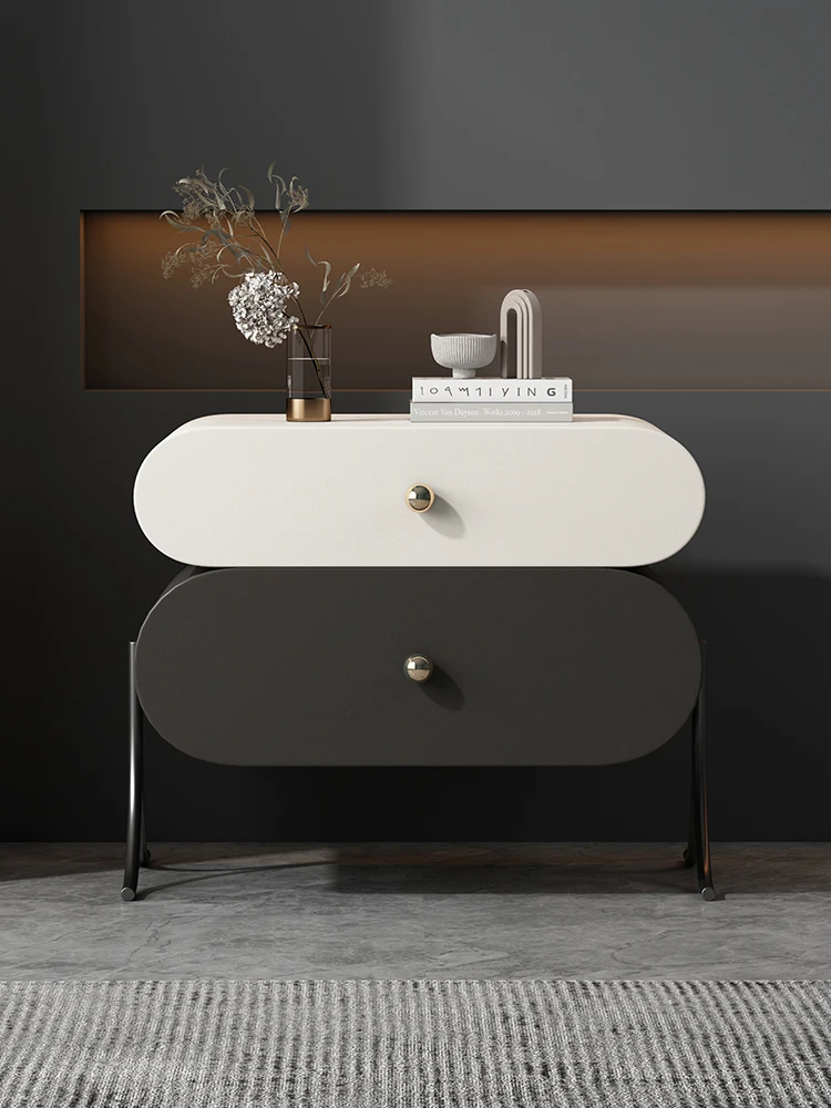 Nordic Bilayer Nightstand Solid Wood Luxury Furniture TV Cabinet Bedroom Drawer Storage Bedside Table Customized