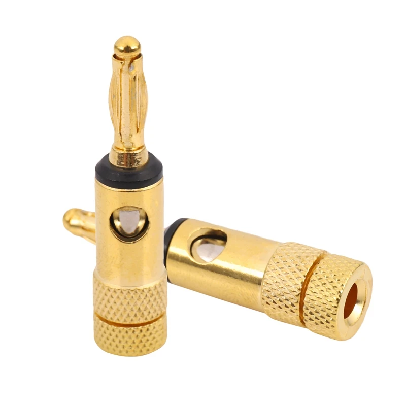 Gold Plated Banana Plugs 4 Red 4 Black 4Mm 8 Pcs LL68-4BP1