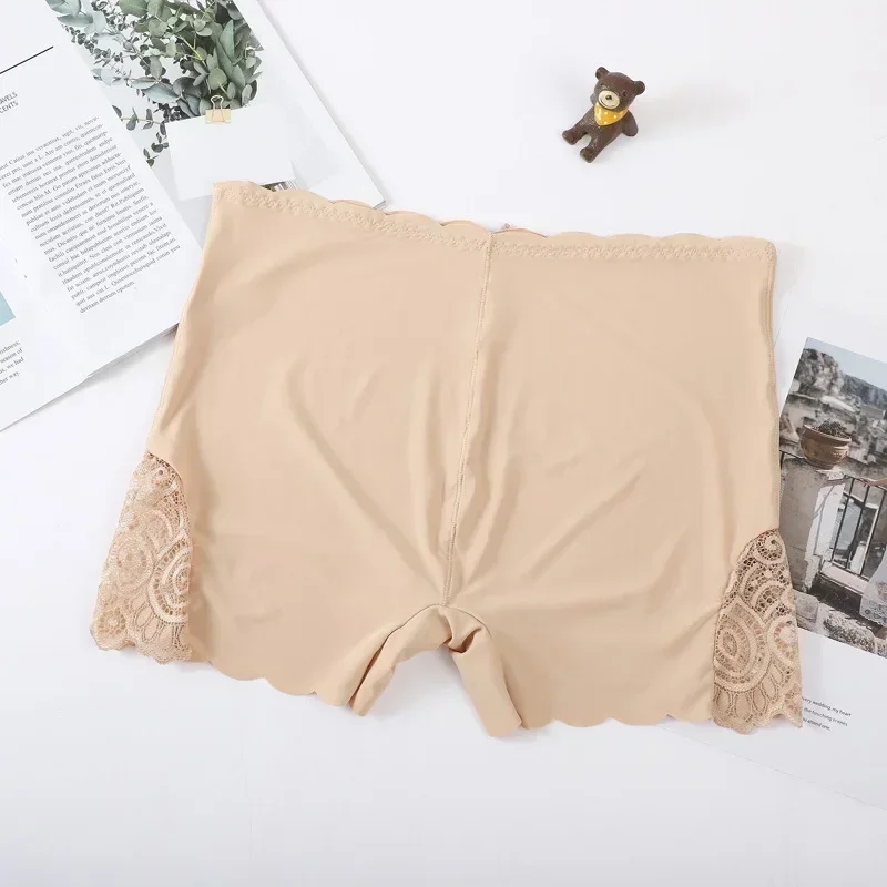Sexy Lace Edge Soft Seamless Safety Short Pants Summer Under Skirt Shorts Modal Ice Silk Breathable Short Tights Women Underwear