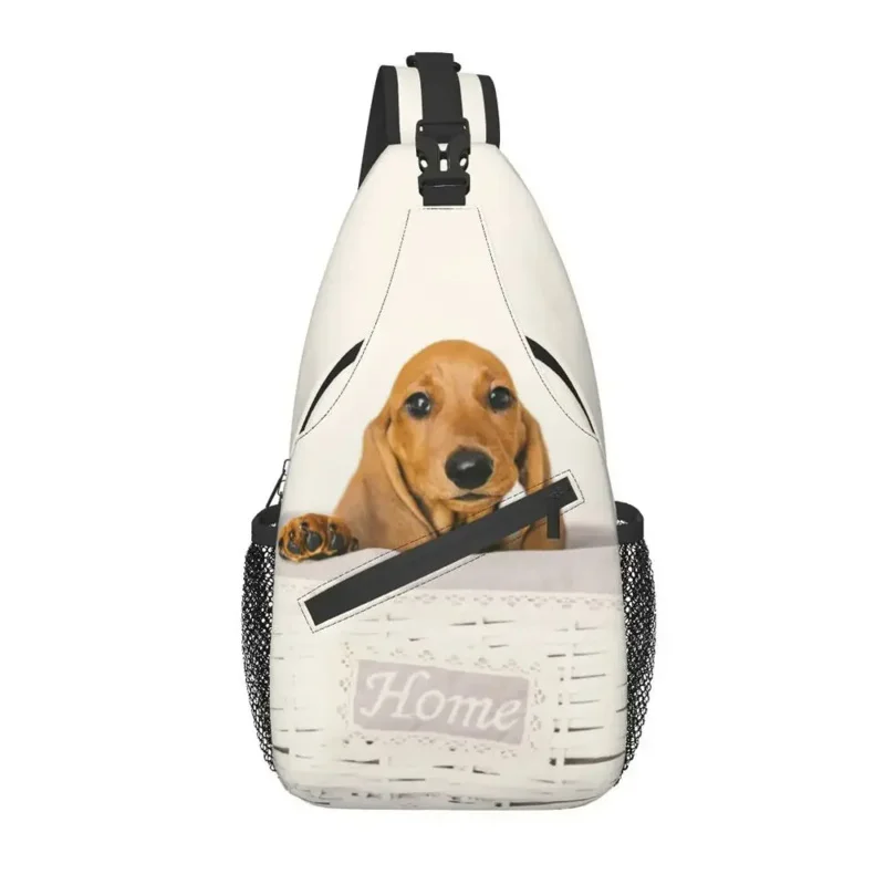 

Cute Dachshund Dog Print Sling Bag for Traveling Men Sausage Wiener Badger Dogs Chest Crossbody Backpack Shoulder Daypack