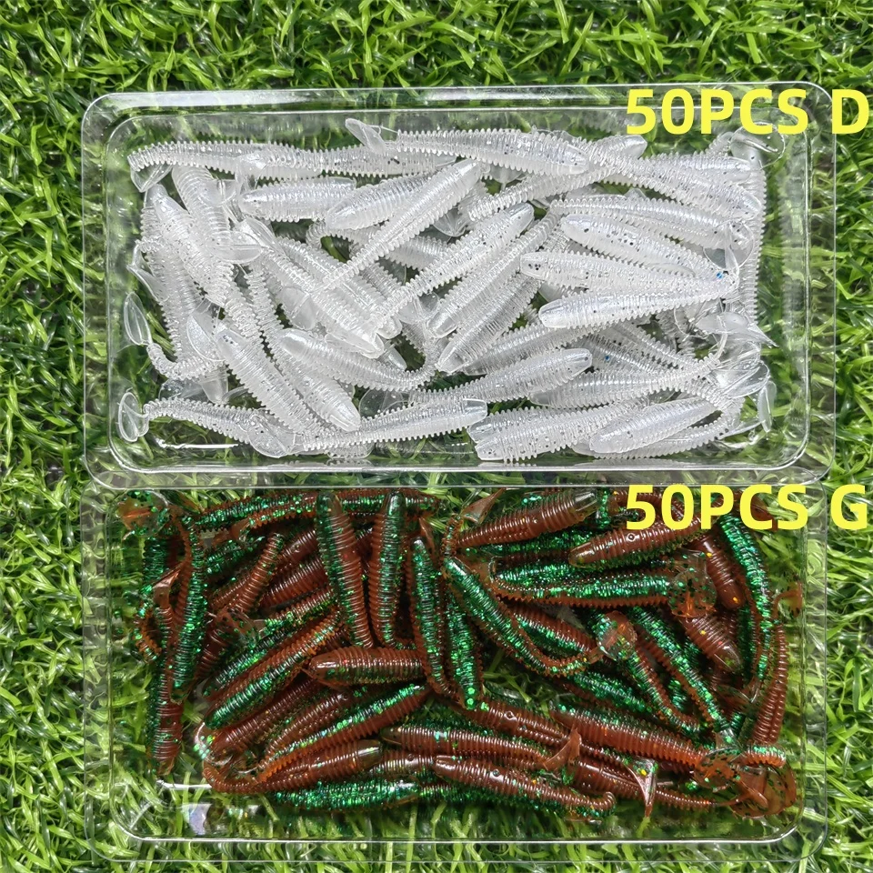 Swolfy 0,37 Stück Mini Soft Fishing Köder 3,5g/cm kleiner Schwanz Wurm Köder Wobbler Isca Pesca Karpfen Kunst köder Angel gerät