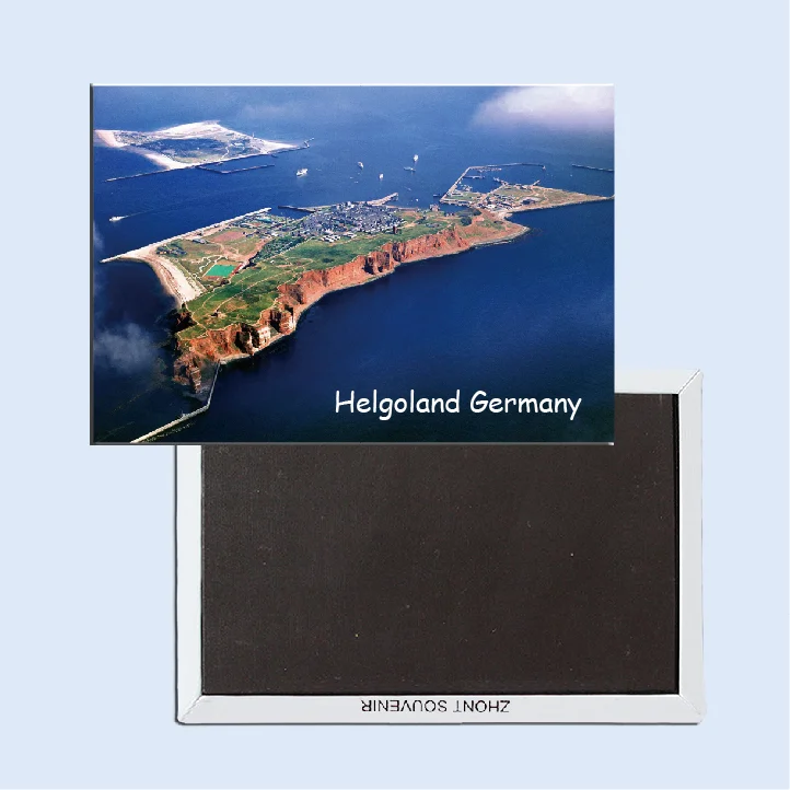 Metal Wrapped Magnets Souvemag Island Of Helgoland, Germany Travel Refrigerator Magnets 20517 Rectangle 78*54*3 Mm