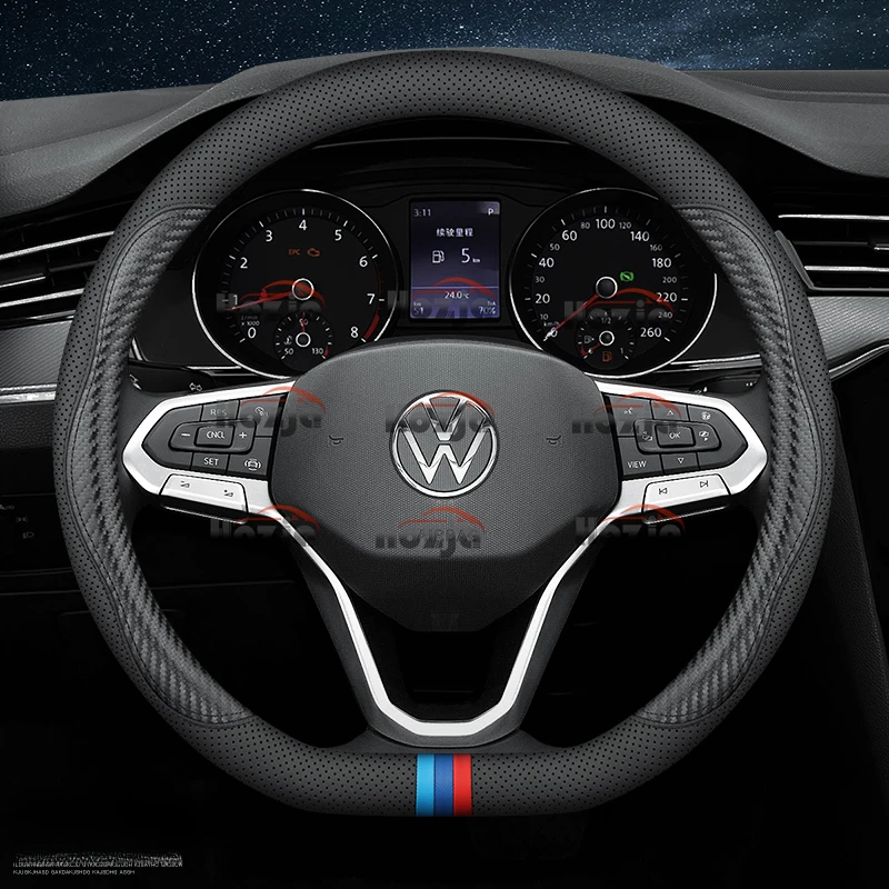 Premium Leather Steering Wheel Cover - Luxurious Auto Accessory