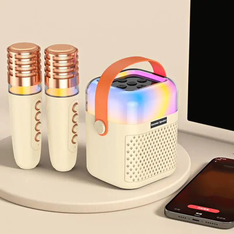 Karaoke Machine For Kids Small Outdoor Karaoke Speaker Portable Outdoor Speaker Singing System With 2 Wireless