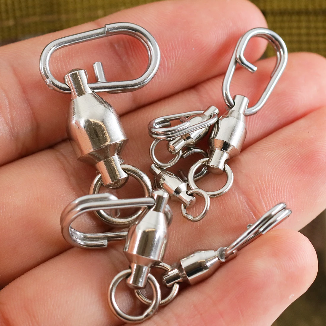 Émerillons à billes 25pcs acier inoxydable pour pêche mer lourde - Mousquetons robustes