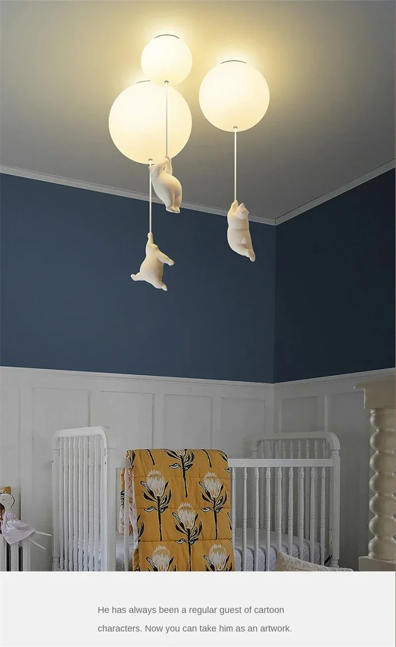 Designer Polar Bear Pendant Chandelier LED Lamp